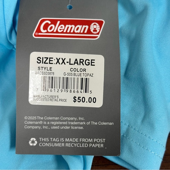 NWT Coleman XX-Large Long Sleeve Graphic Tee “Take A Hike” | Blue Topaz - Picture 7 of 10